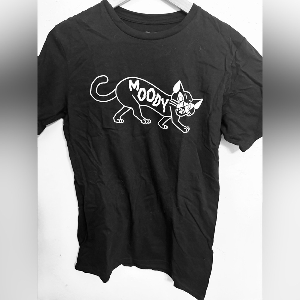 NWOT MATT DARLING Moody Cat Black T-Shirt